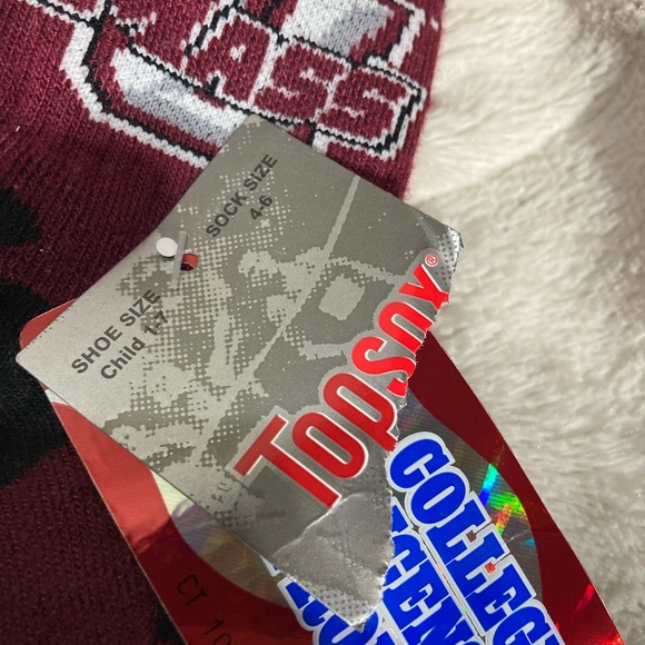 TopSox UMass kids socks collegiate licensed product 3pk NWT child shoe size 1-7 - Picture 5 of 6